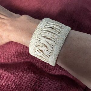 Woven Cream Cuff Bracelet